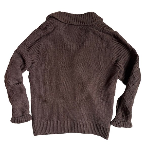 Rorie Whelan Brown Cable Knit Cardigan Sweater - Size Medium - Picture 3 of 6